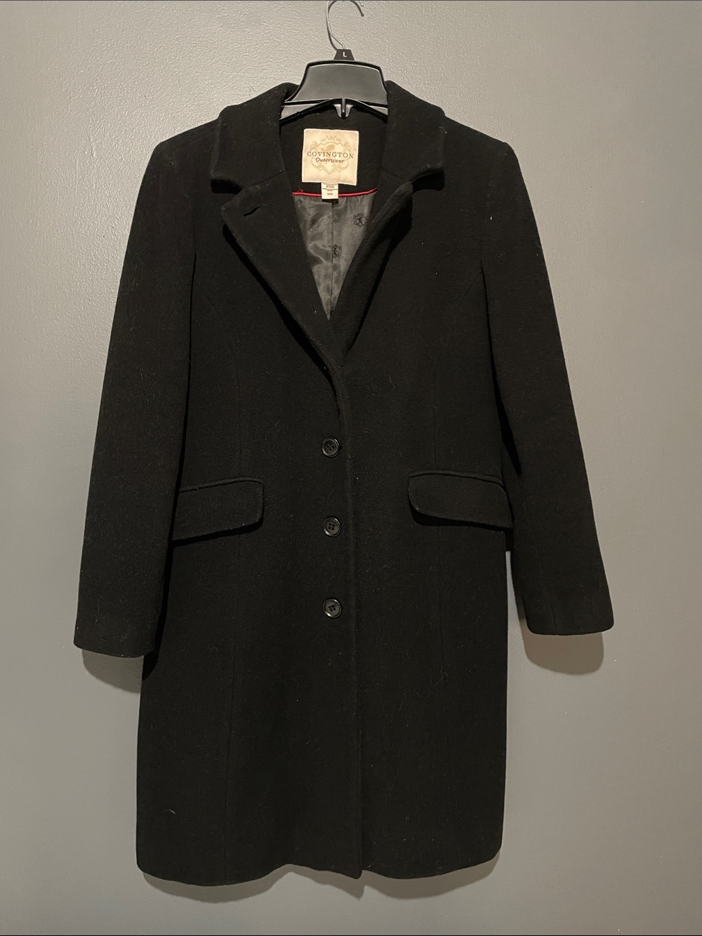 Covington Women's Black Wool Blend Pea Coat